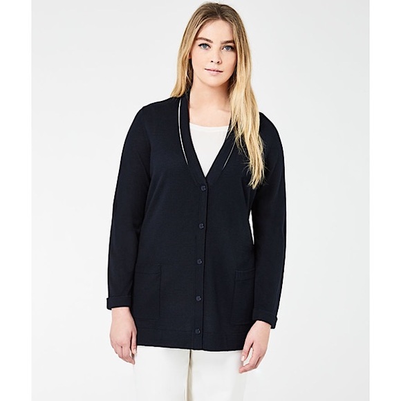 Marina Rinaldi Silk/Cashmere Longline Cardigan - Picture 1 of 9